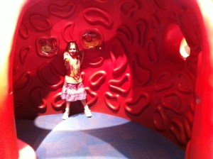 Avery loved listening to this interactive stomach/intestine gurgle and fart!