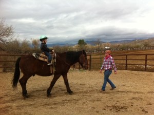Bennett was super excited to horseback ride and he loved it.