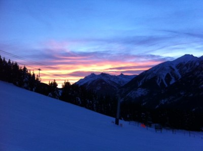 Sunset from the Mile One Hut.