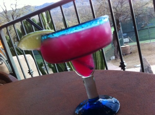 A Prickly Pear Margarita from Tanque Verde Ranch. Ole!