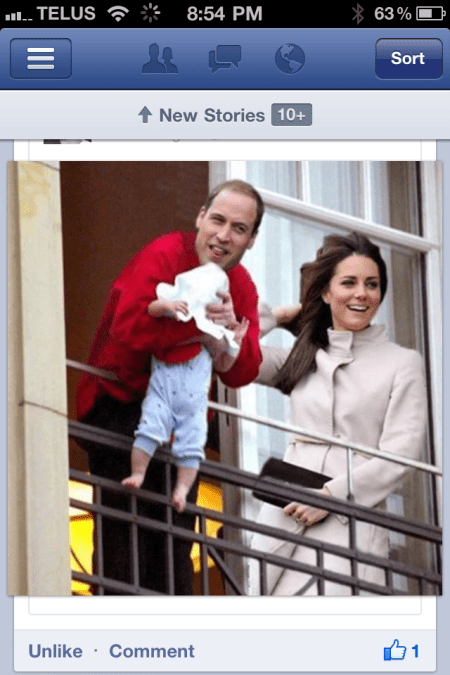 Will and Kate introduce the royal golden nugget, named after David Beckham, to the world.