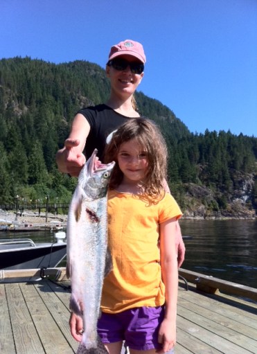 I caught him and Avery netted him. He's almost as big as she is!