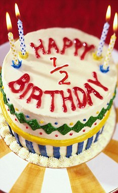 A special cake for the kid who's so special he gets a freakin' half birthday party.