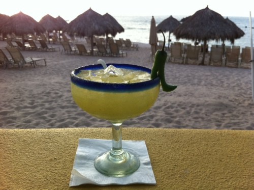 A margarita at sunset.
