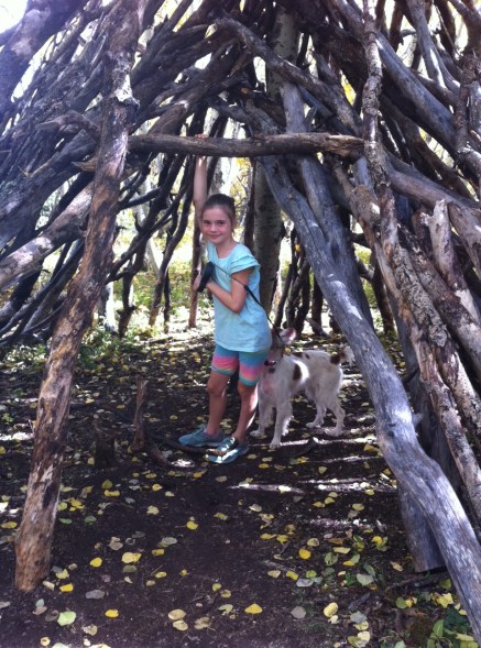 This wood fort 'tepee' was a new addition along the trail.