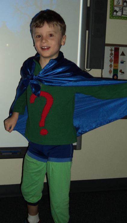 Bennett Ford, age seven, grade two. Dressed as Super Why for Halloween.