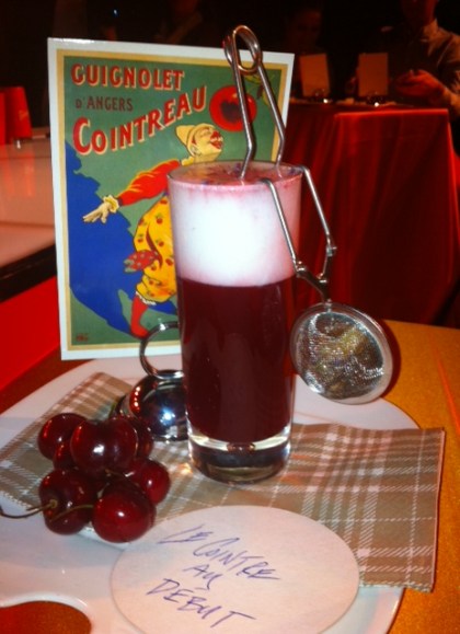Winning cocktail Le Cointreau Au Debut is a pleasing mix of Cointreau and cherry juice by Montreal bartender Rachel Osborne.