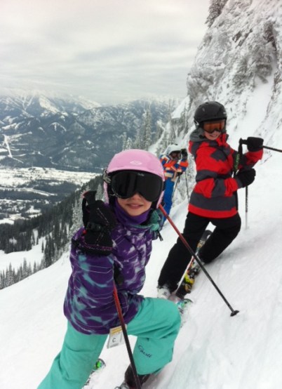 Avery and a friend stop at the top of Curry Bowl's 123's.