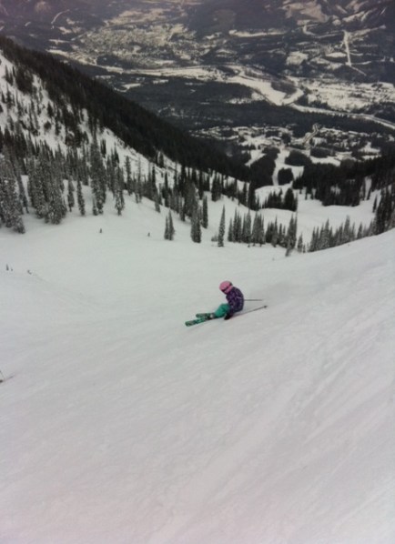 Avery rips down the 123's in Curry Bowl on Sunday.