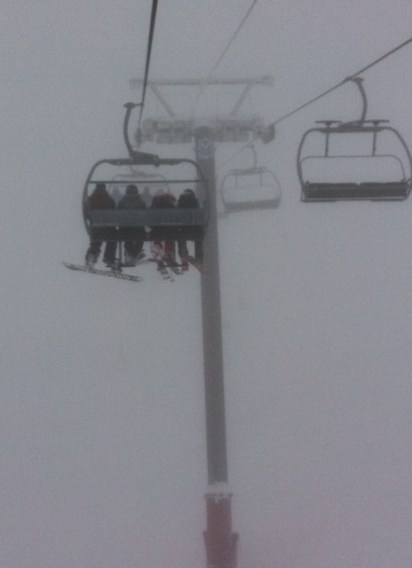 White Pass chair takes skiers into the clouds, and the powder that awaits in Currie Bowl.