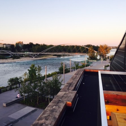Lovely view down the Bow River from the Charbar patio.