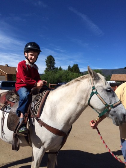 Bennett loves horseback riding. Here he is on a pony ride in Grand Lake, Colo. this summer.
