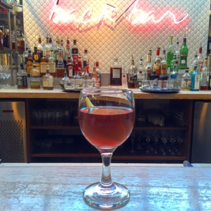 This gorgeous purple drink is Bar Bar's take on an Aviation cocktail.