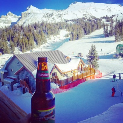 Room with a view at the Sunshine Mountain Lodge.