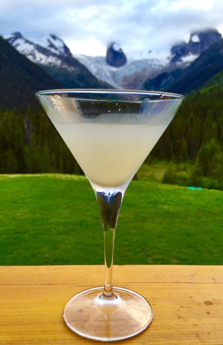 The 5:30 is a twist on a Sidecar, with pear brandy instead of cognac. It's just the thing to take you away after a day hiking from the whirly bird.